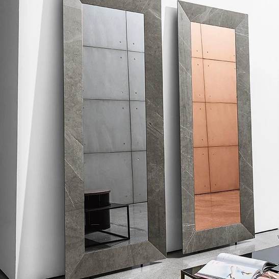 Specchiera rettangolare Denver con cornice in ceramica di Sovet