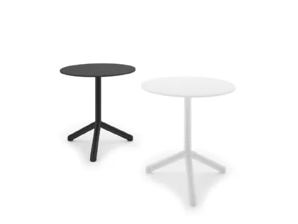 Tavolino Join Table con top in laminato Bianco o Nero e base in alluminio di Infiniti