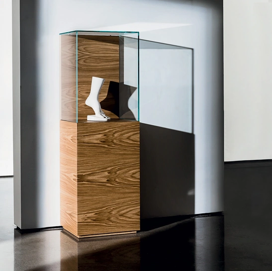 Nest Teca Contenitore in finitura Rovere naturale e vetro di Sovet