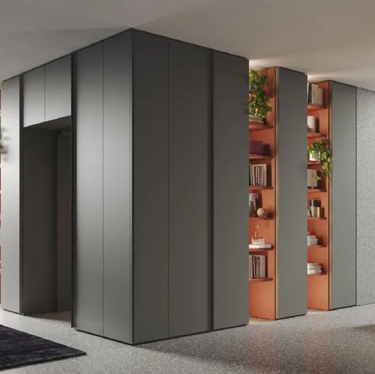 Armadio ad angolo Basic Corner con ante battenti di Morassutti