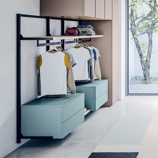 Cabina Armadio in laccato opaco e alluminio personalizzabile Naked di Clever