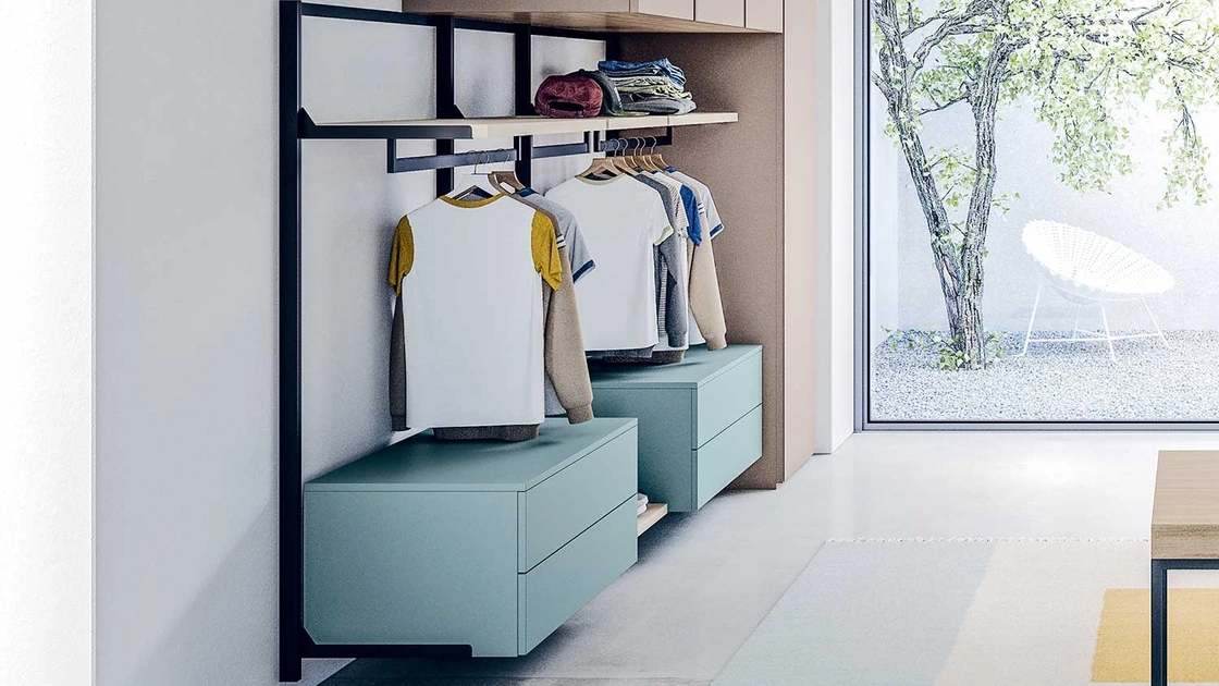 Cabina Armadio in laccato opaco e alluminio personalizzabile Naked di Clever