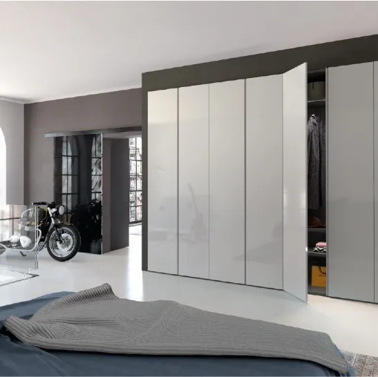 Armadio ad anta battente laccato lucido Gap di GF Interiors