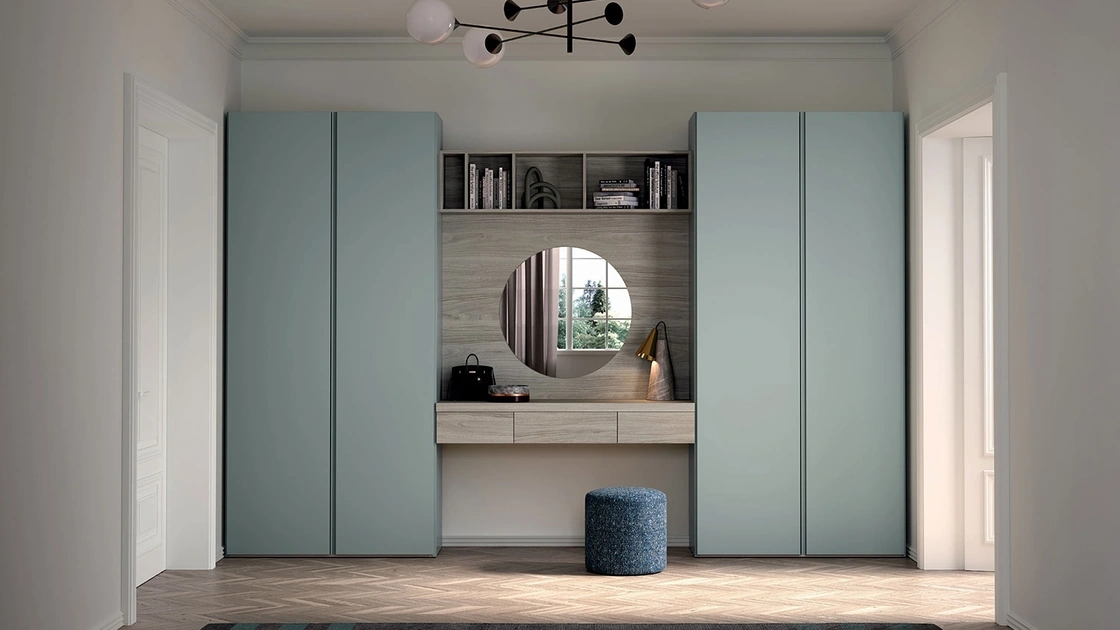 Armadio con ante battenti W23 01 in laccato e melaminico di Clever