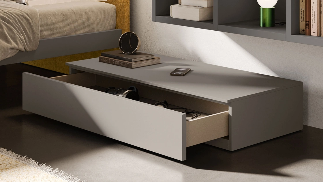 Comodino Box terra basso in laccato opaco di Clever