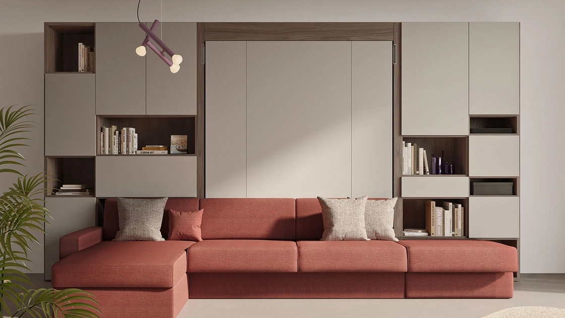 Letto a scomparsa con divano con penisola integrato Im 22 01 Nobu di Clever