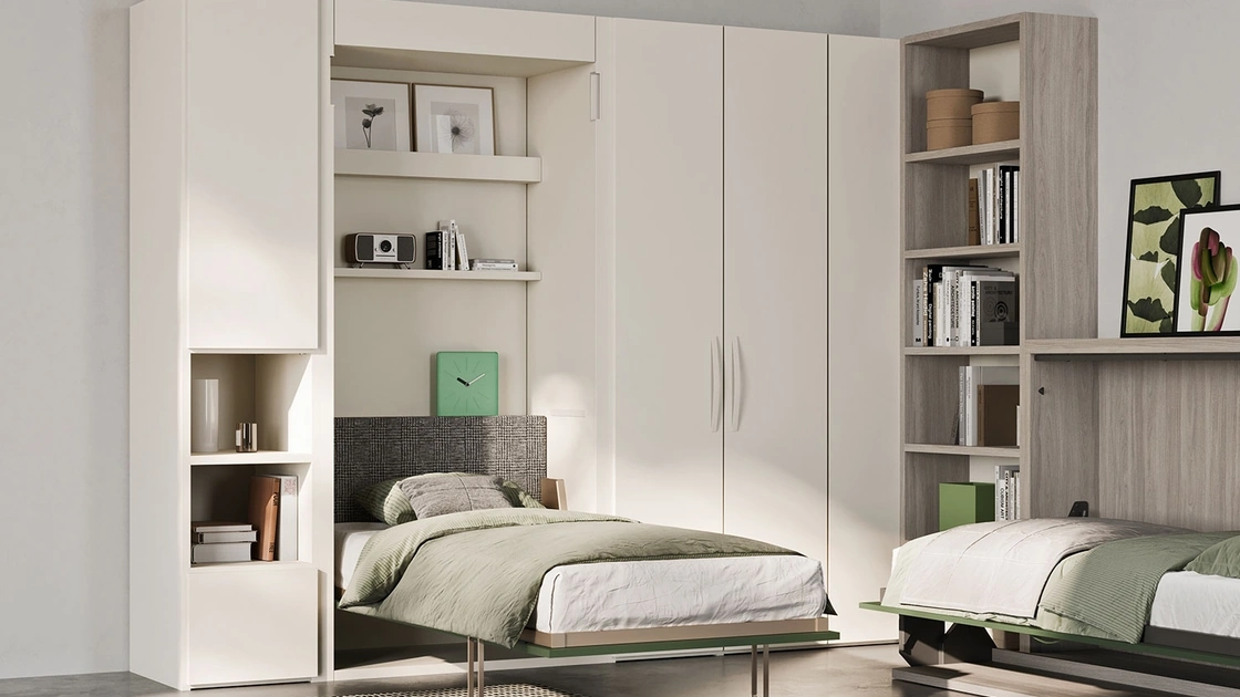 Letto singolo a scomparsa Im 22 07 Shin Hiro in melaminico di Clever