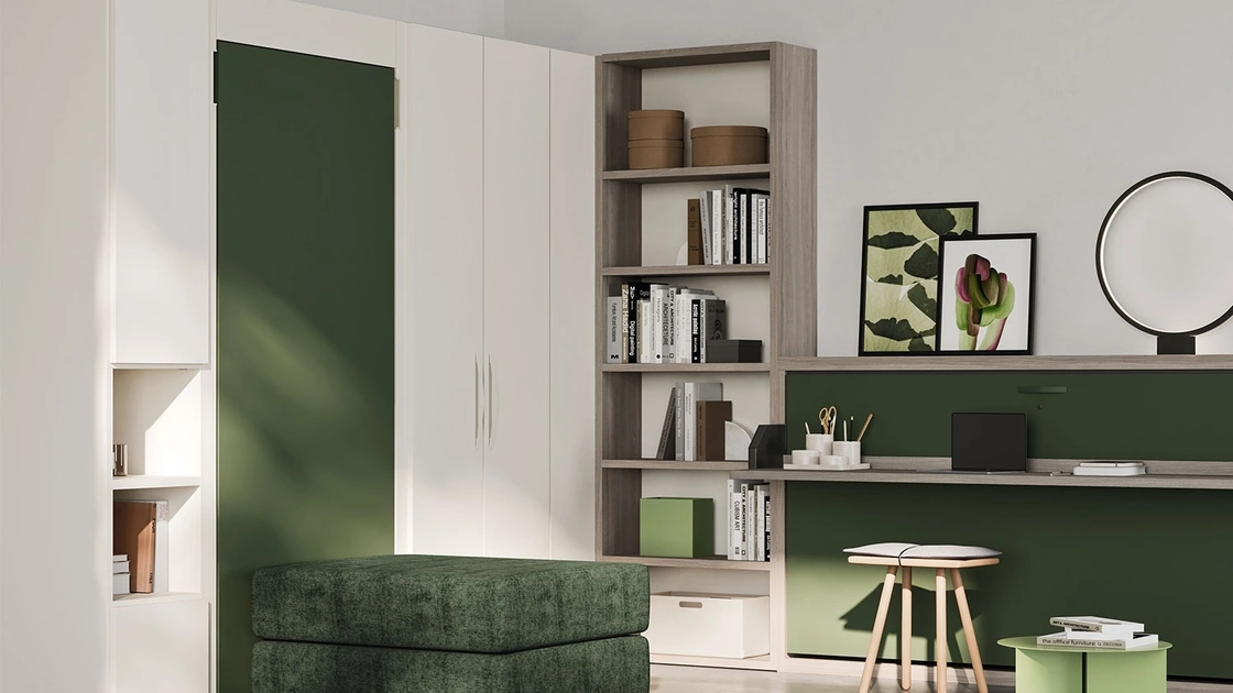 Letto a scomparsa chiuso in melaminico e laccato opaco Im 22 07 Shin Hiro di Clever