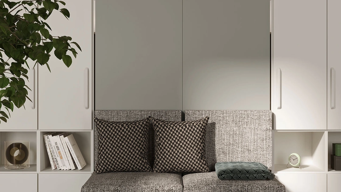 Letto a scomparsa con divano lineare incorporato Im 22 06 Shin Sofa di Clever