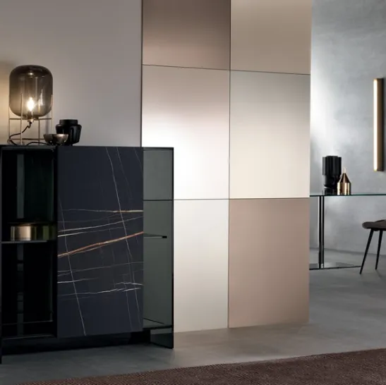 Madia in vetro e ceramica Shoji Cabinet di Tonelli
