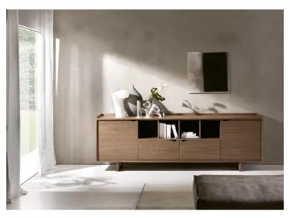 Madia in legno di Noce Canaletto Sistema Wing di Pacini e Cappellini