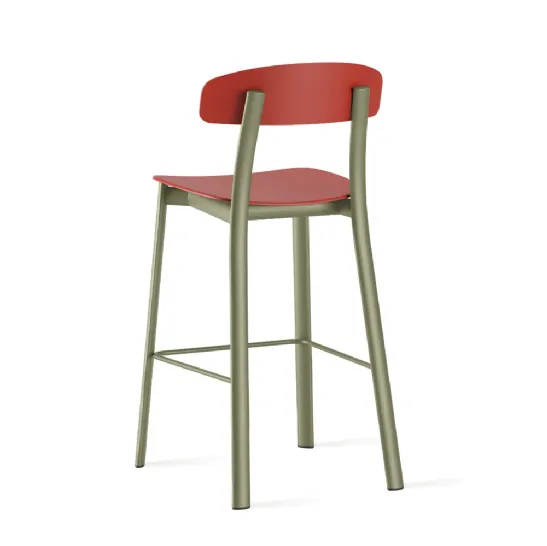 Sgabello Feluca Pop Kitchen Stool in polipropilene con telaio in metallo di Infiniti