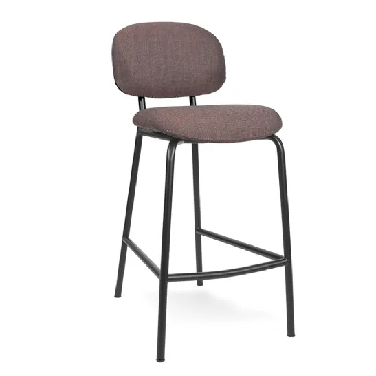 Sgabello Tondina Fat Kitchen Stool in tessuto imbottito con struttura in acciaio di Infiniti