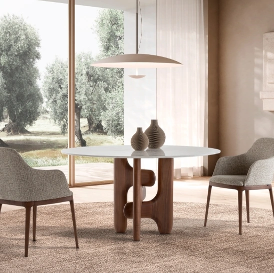 Tavolo rotondo Clifford in marmo di Pacini e Cappellini