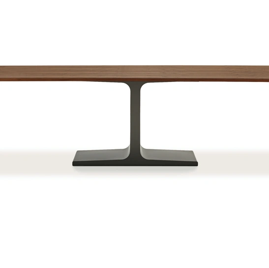 Tavolo Palace Wood con top in legno e base in metallo laccato Bianco di Sovet