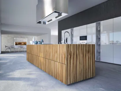 Cucina Design con isola Monolite Desert Wood di Scic