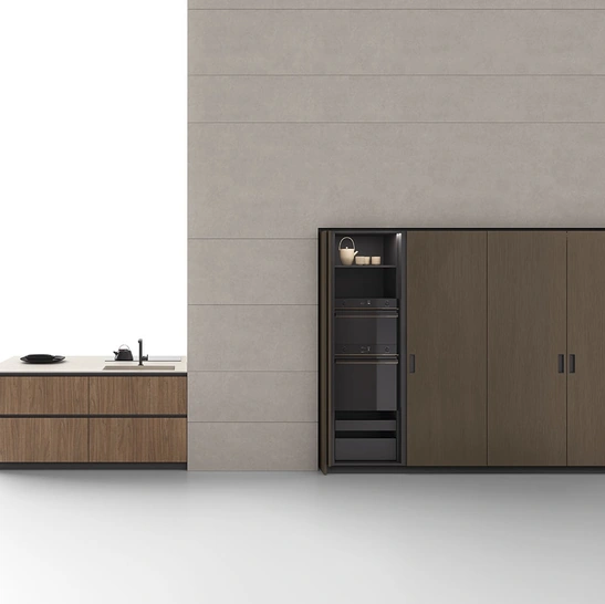 Cucina Moderna con penisola Ante Rientranti 03 di Valdesign
