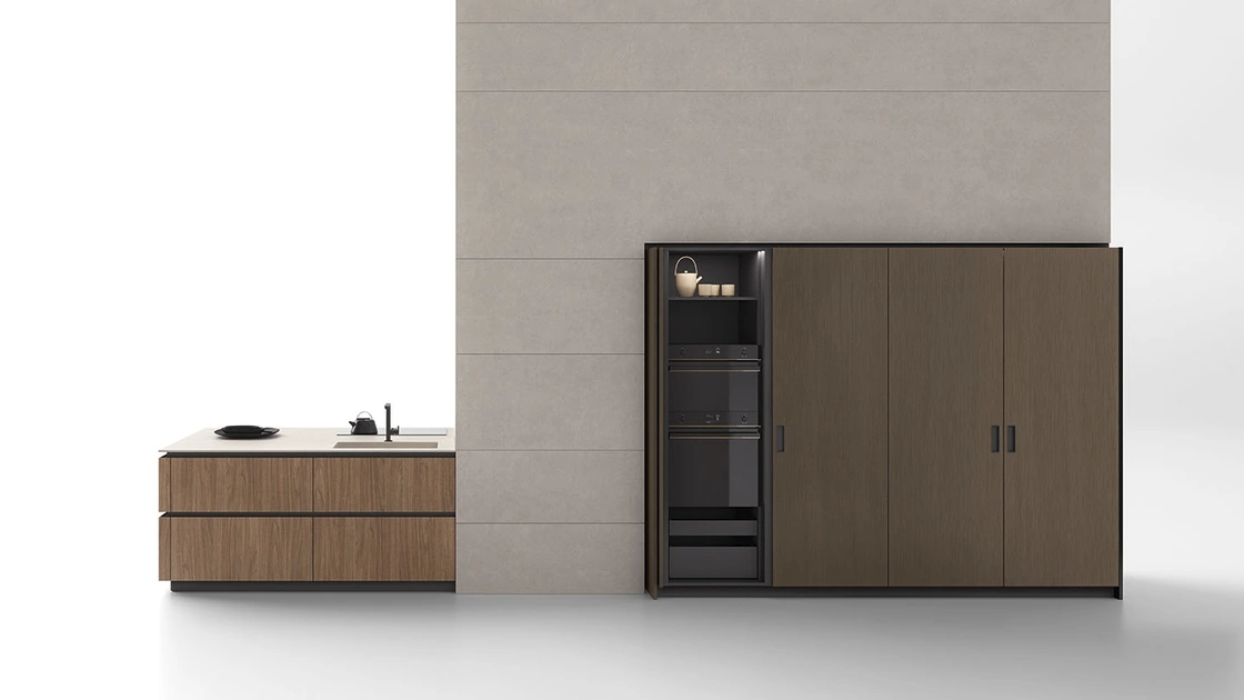Cucina Moderna con penisola Ante Rientranti 03 di Valdesign