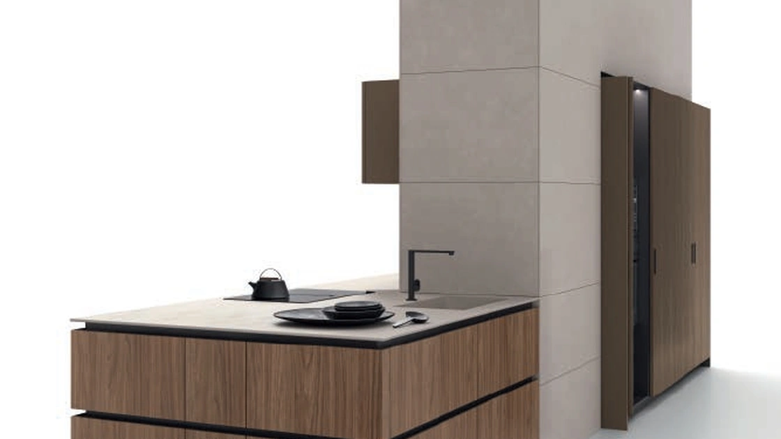 Cucina Moderna con penisola Ante Rientranti 03 di Valdesign