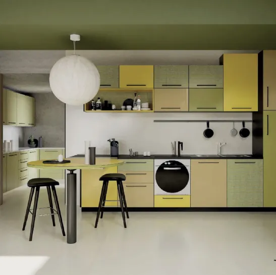 Cucina Moderna con penisola For Me Kitchen Eight di De Rosso