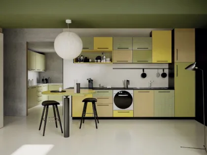 Cucina Moderna con penisola For Me Kitchen Eight di De Rosso