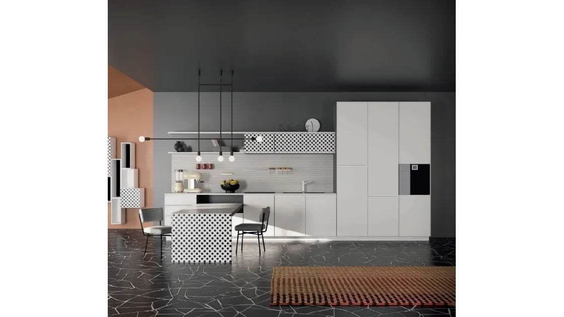 Cucina Moderna con penisola For Me Kitchen Nine B di De Rosso