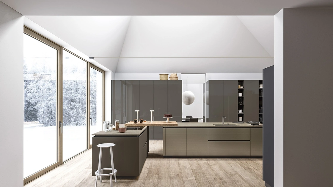 Cucina Moderna con isola Logica 02 di Valdesign